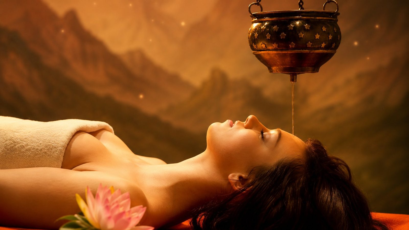Shirodhara oil therapy at AumGram Ayurveda